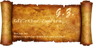 Gürtler Zamfira névjegykártya